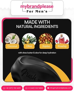 Jabón Artesanal para Barba con Carbón Vegetal, Perfumado y Medicado para Hombres, Barra Limpiadora Blanqueadora, Etiqueta Privada Personalizada, Cuidado de la Piel - Product Image 2