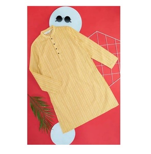 Nuevo diseño más vendido, Conjunto de pijama Kurta de algodón de terciopelo Simple y hermoso, vestido indio largo de manga larga para hombres - Product Image 1