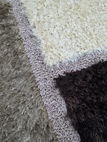 Adiva 3D Shaggy Moderner Blumen-Jacquard Gewebter Maschinengefertigter Dicker Jute-Teppich mit Mittlerem Flor, Reversibel mit Latex-Rückseite für Wohnzimmer