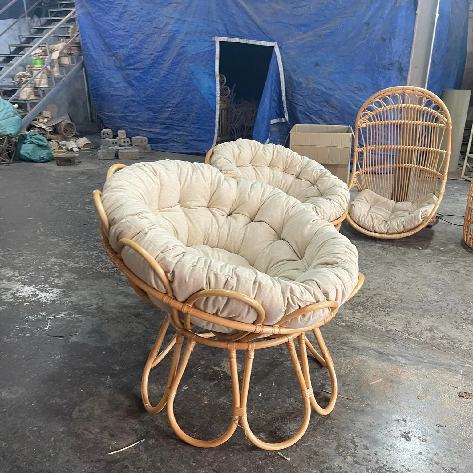 Rotan Hangende Stoel Pod Voor Decor Bamboe Tiki Bar Sets Met Rotan Fauteuils