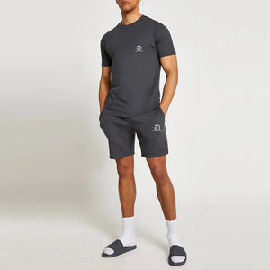 Men's Summer Hip Hop Casual Sports Track Sweat suit Plain Print 3D Pattern T Shirt <b>Short</b> Set Athletic Sports Style - Product Image 5