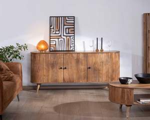 Modern 3-door Solid Acacia <b>Sideboard</b> Boomer 175 cm for Living Room Bedroom Hotel - Product Image 1