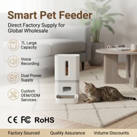 Distributeur automatique de nourriture pour animaux de compagnie 7L, contrôle WiFi via application, bol en acier inoxydable SUS304, enregistrement vocal, approvisionnement direct usine