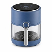 Friteuse à air numérique en verre, sans huile, avec panier visible, appareil électrique pour la cuisine domestique