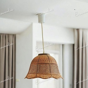 Candelabro de ratán hecho a mano con diseño de arte creativo, linterna de bambú, lámpara colgante de mimbre para iluminación decorativa de dormitorio - Product Image 6