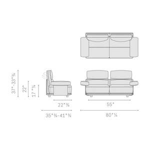 Sofá de Cuero Blisscape Premium de 2 Plazas, Estilo Rústico Cuadrado con Estructura Metálica, Tapizado en Cuero Genuino, Juego de Muebles para el Hogar - Product Image 4