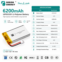 Paket Baterai Lithium Ion 3.7V 6200mAh Baterai Isi Ulang untuk Power Bank Elektronik Portabel Baterai Pengganti