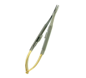 Porte-aiguille TC Castroviejo Porte-aiguille Mâchoires dentelées droites Poignée plate avec serrure/Microchirurgie Porte-aiguille Castroviejo - Product Image 4