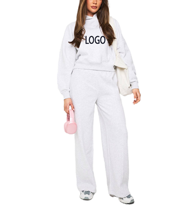Conjunto Deportivo para Mujer 2026, Estilo Urbano, Sudadera con Capucha y Pantalones Deportivos de Algodón con Logotipo Frontal, Corte Holgado - Product Image 1