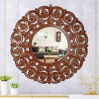 Espejo de pared de madera de alta moda Diseño de hojas Diseño personalizable ecológico Alojamiento cómodo Mejor Pri - Product Image 2