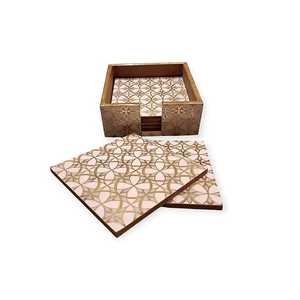 จานรองแก้วไม้ MDF ทำจากยางเรซินพร้อมขาตั้งถาดรองแก้ว - Product Image 3