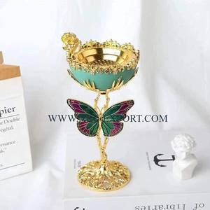 Quemador de incienso pulido de Oro Grande con diseño de hoja, quemador Bakhoor de vajilla, quemador de incienso de Metal hecho a mano de calidad Superior - Product Image 3