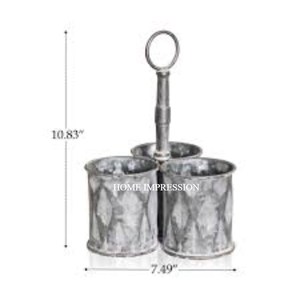 Classic Galvanized Metal Caddy Galvanized Basket With Handle Farmhouse Kitchen <b>Utensil</b> Organizer Efficient <b>Storage</b> for Hotel - Product Image 6