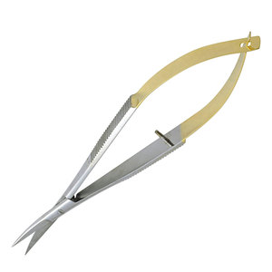 One-<b>Handed</b> Spring Scissors for Easy Use Soft Touch Handle Fine-Tip Spring-Loaded Scissors Eyebrow Trimming Scissors - Product Image 5