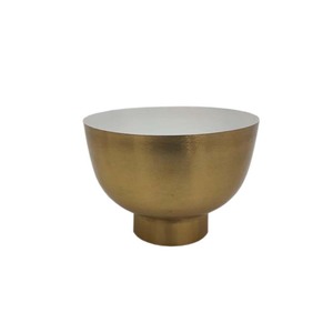 Design moderne Cuisine et table Bol rond en métal couleur or Imprimé noir et blanc Bol de service et bols décoratifs - Product Image 5