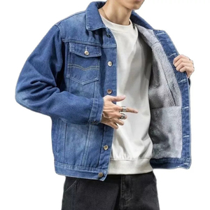 New 2024 Winter Clothing Men's <b>Think</b> Jacket for Autumn and Winter Denim Jacket Men 100% Cotton Made Denim Jacket OEM - Product Image 1