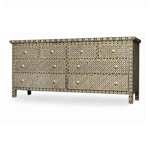 Commode compacte multifonctionnelle de luxe avec incrustation d'os Solutions de rangement peu encombrantes pour la maison, le bar ou le salon - Product Image 1