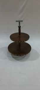 Support à gâteau en bois avec base rectangulaire transparente, forme rectangulaire, charme des délices, outils pour fruits, design gravé, résistant au four, noble - Product Image 3