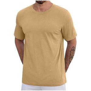 T-shirts pour hommes, col en V, manches courtes, tricotés, 100% coton, respirants, séchage rapide, style hip-hop, coupe classique - Product Image 5