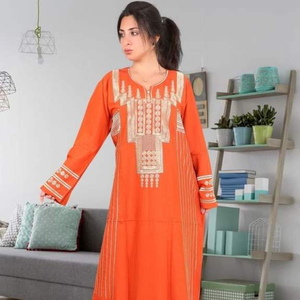 Abiya en coton brodé pour femmes, vêtements islamiques, jilbab arabe, dubaï, nouvelle collection 2022 - Product Image 1