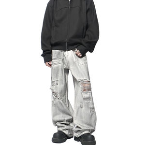 Custom Men Ripped Jeans Distressed Streetwear Slim Fit Trendy Soft Denim Cómodo Ajuste Pedidos a granel Precio de fábrica - Product Image 5