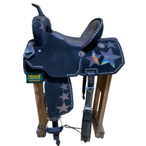 Selle de cheval Western personnalisée en cuir de vachette véritable suédé selles de spectacle de Cowboy décoratives modèles multiples en magasin au prix de vente - Product Image 3