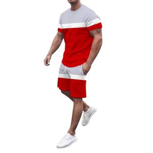 Conjunto de Pantalones Cortos y Camiseta de Manga Corta para Hombre, Corte Regular, 100% Poliéster/Algodón, Transpirable, Cierre de Cremallera, Estampado Animal, Verano - Product Image 5