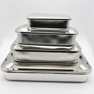 ถาดสี่เหลี่ยมใส่อุปกรณ์ผ่าตัดทางทันตกรรมแบบใช้รูพรุนถาดสแตนเลสกล่องถาดฆ่าเชื้อ - Product Image 1