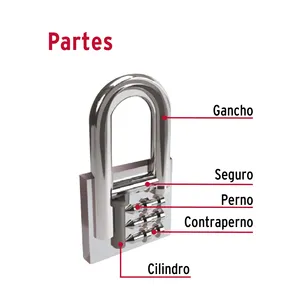 HERMEX corto gancio di ferro lucchetti scatola di 6 50mm lucchetti con chiave in una scatola - Product Image 2
