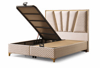Lits en Bois de Style Moderne Tailles Personnalisées pour Hôtels, Chambres, Sommiers Rembourrés en Tissu, Tailles Simple, Double, King, Super King, Queen