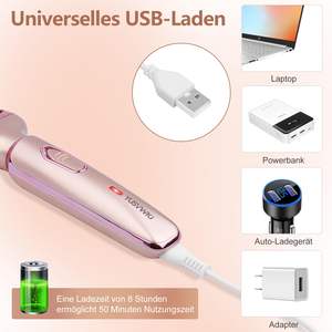 Afeitadora Eléctrica Portátil para Mujer 2 en 1, Húmeda y Seca, con Doble Cuchilla para Cara, Brazos, Piernas, Axilas y Línea del Bikini, Resistente al Agua - Product Image 3