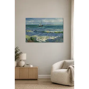 ภาพพิมพ์บนผืนผ้าใบเรือตกปลาของฟิดา แวนโก๊ะในทะเลที่มีคลื่นกระเพื่อม - Product Image 3