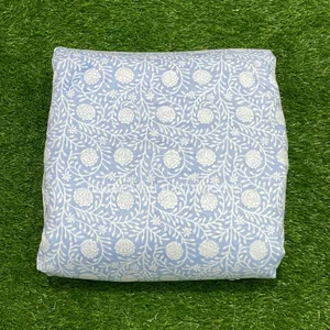 Indien 100% doux coton tissu écran à la main Floral bloc impression coton cour matériel robe d'été Maxi jupe faisant