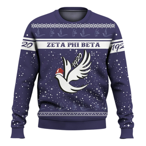 Sudadera con cuello redondo bordada en azul de la hermandad Zeta Phi Beta 1920, ropa griega para mujer - Product Image 1