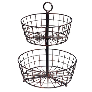Fruit Vegetables Table Top Home Kitchenware Use for Parties Modern Fancy Design Metal Wire Storage <b>Basket</b> - Product Image 3