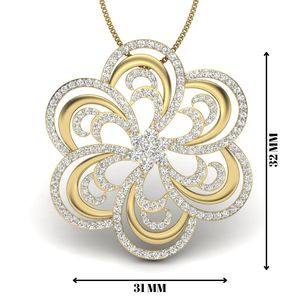 Ishi เพชร14K ทองดีไซน์เนอร์จี้เพชรปลูกดอกไม้ห้องปฏิบัติการ - Product Image 2