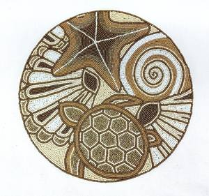 Chargeur perlé de luxe fait main pour manger un décor de vacances unique; pour napperon perlé de pendaison de crémaillère - Product Image 3