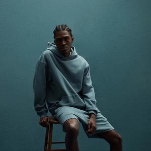 Sweat à capuche personnalisé vert sauge unisexe pull-over sweat-shirt en coton doux avec poche kangourou cordon de serrage réglable - Product Image 2