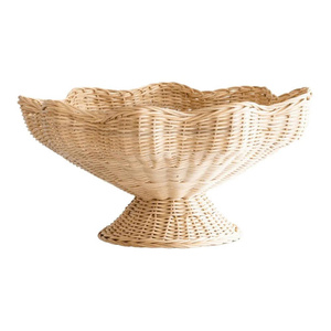 Panier en rotin tressé à bord festonné pas cher, fait à la main, en osier, décoratif, pour fruits, pain, pour la cuisine, la salle à manger, la décoration de la maison, en provenance du Vietnam - Product Image 3