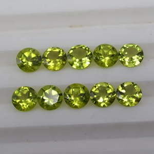 Pierre précieuse verte péridot de qualité supérieure, 100 % naturelle, ronde, facettée, calibrée, pour la fabrication de bijoux, en vrac, effet œil de chat - Product Image 3