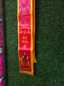 Jai Mata Di ผ้าซาตินเย็บปักถักร้อย Patka ฟังก์ชั่นทางศาสนา Mata Ki Chunari ผ้าพันคอ Mataji Dupatta จักรยานผ้าพันคอ Bandini Unisex Stole - Product Image 4