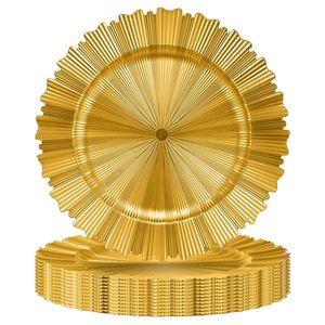 Elegante Placa de cargador de metal reutilizable para decoración de mesa de comedor de banquete con elegante Celebración de fiesta de boda - Product Image 2