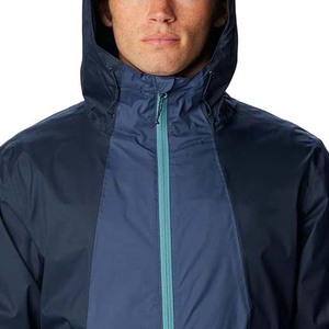 Veste coupe-vent à fermeture éclair Vêtements pour hommes Manteau de pluie à capuche Imperméable décontracté High Street Style Polyester Logo personnalisé Vestes de pluie - Product Image 5