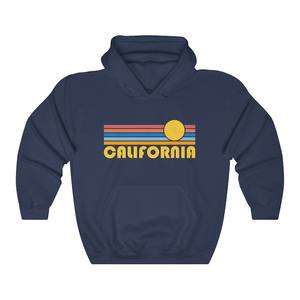 Sudadera con capucha Retro California Sunset, sudadera unisex de mezcla de algodón - Product Image 1