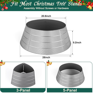 Collar de árbol de Navidad de Metal redondo con diseño de textura de latón AK en acabado plateado para decoración navideña/decoración Interior del hogar - Product Image 3