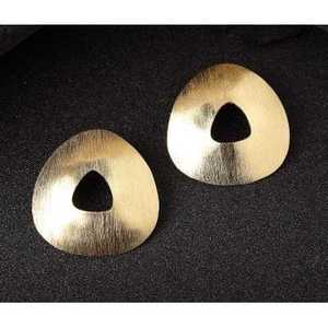 Women's Geometric Gold Plated Stud <b>Earrings</b> with <b>Pearl</b> <b>and</b> <b>Diamond</b> Accents - Product Image 1