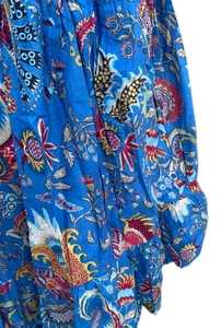 Elegante Estampado Artístico Multicolor Azul con Vuelo, Tela Suave y Transpirable y Cintura Elástica Cómoda para Uso Casual - Product Image 3