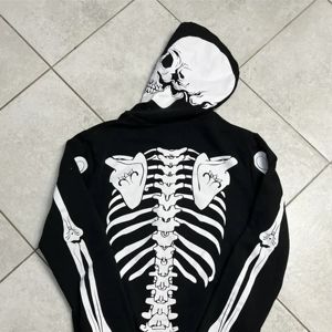 Sudadera con capucha de esqueleto de alta calidad para hombres y mujeres, cómoda y elegante, perfecta para ropa informal y fiestas de Halloween - Product Image 4