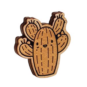 Pin de solapa de madera de diseño personalizado natural promocional - Product Image 3