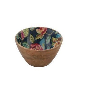 Tazón para Servir Frutas y Ensaladas, Tazón para Servir Sopa, Uso en Hoteles y Servicios de Catering, Tazón para Servir de Madera Esmaltada con Estampado, Uso en Hoteles y Resorts - Product Image 1